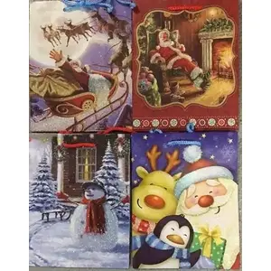 Gift bag Panorama PL-2Br mix — decorative glitter Christmas gift bag, assorted sizes and colors