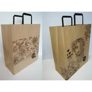Paper gift bag Fresh Torebka Kraft 380x320 XL, floral mix, kraft paper, model 486444