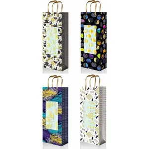 Decorative gift bag Fresh model 440315 vertical with window – large bottle shape