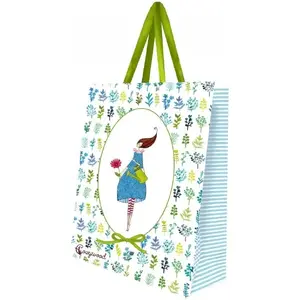 Gift bag Cozywood 293442 decorative large — woman with watering can design
