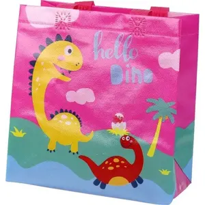 Gift Bag LEANToys Dinozaur Pink 23×21.5×11 cm