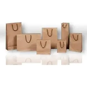 Paper bottle carrier bags Rozette KRAFT 9×37×8 cm, pack of 10