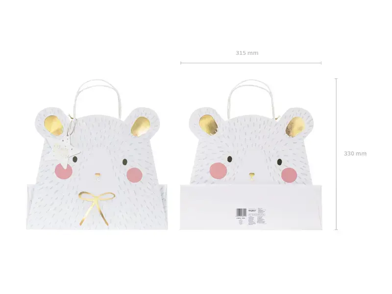 Gift bag PartyDeco Polar bear 31.5×27×10 cm Photo 3
