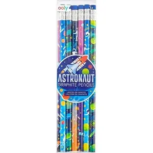 Kolorowe Baloniki uzpūšami zīmuli formas baloni ar astronautiem, 12 gab., jauktas krāsas