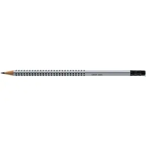 Zīmuļi Faber-Castell GRIP 2001 B, trīsstūrveida grafīta zīmuļi, mīkstums B, pelēki, iepakojumā 12 gab.