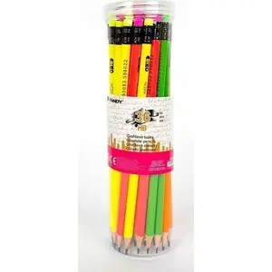 Графитовый карандаш с резинкой FANDY Neon HB — упаковка 36 шт.