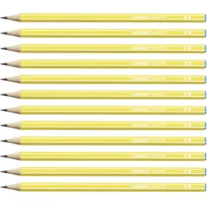 Zīmulis Stabilo 160 HB, sešstūrains, dzeltens, serdes Ø 2.2 mm — komplekts 12 gab.