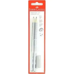 Zīmuļi Faber-Castell Grip 2001 HB ar dzēšgumijas uzgaļiem, 2 gab.