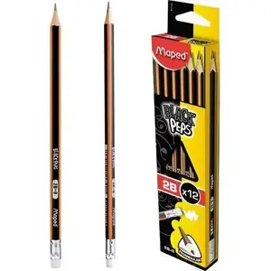 Pencil with Eraser Maped Blackpeps 2B, pack of 12, model 160326