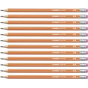 Koka zīmulis Stabilo 160 HB — sešstūrains, vada diametrs 2.2 mm, komplekts 12 gab., oranžs