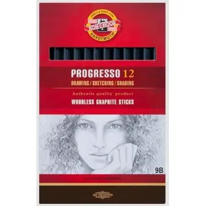 Graphite Pencils KOH-I-NOOR Progresso 9B set of 12 (MPN 404795)