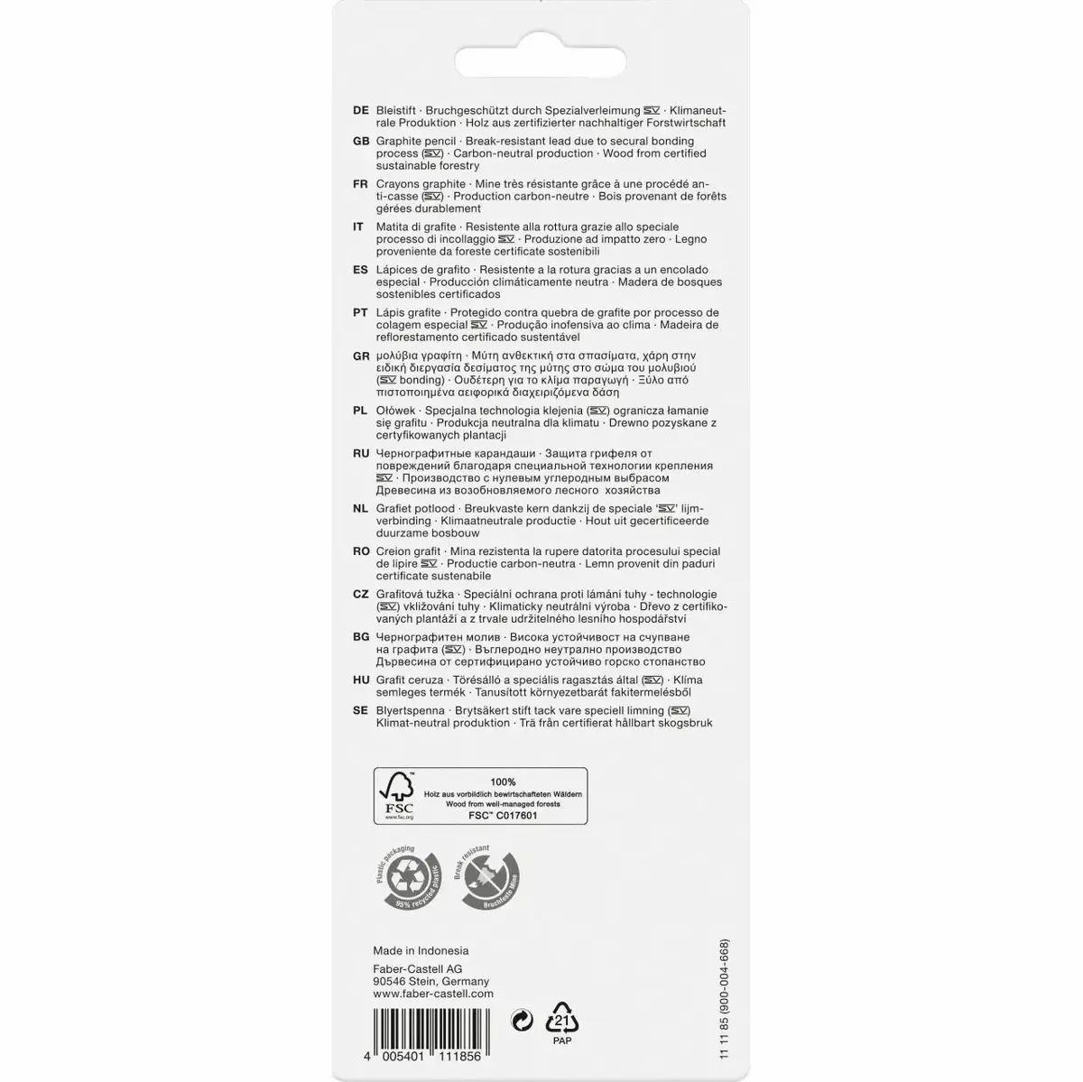 Grafīta zīmuļi TEKA Faber-Castell 111185 HB, 12 gab. Photo 2