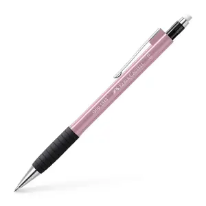 Mehāniskais zīmulis Faber-Castell 134527 — 0,5 mm, cietība B, melni-rozā korpuss, pelēks vads, bez PVC