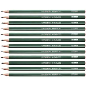 Koka zīmuļu komplekts Stabilo Othello HB, sešstūrains, 3 mm vads, 12 gab., zaļš