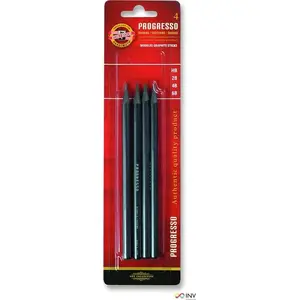 Grafīta zīmuļu komplekts KOH-I-NOOR Progresso 9814 — 4 gab. (HB, 2B, 4B, 6B)