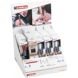 Construction pencil Edding e-8880 and carpenter pencil e-8890 set, 36 blister packs, display