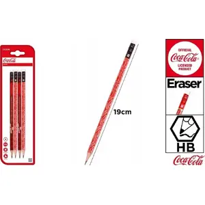 Zīmuļu komplekts TEKA 573419 HB ar dzēšamrīku Coca‑Cola, 4 gab.