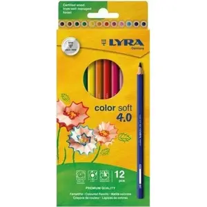 Krāsainais zīmulis Lyra Color Soft 4.0 — 12 krāsas, piekarināma iepakojuma