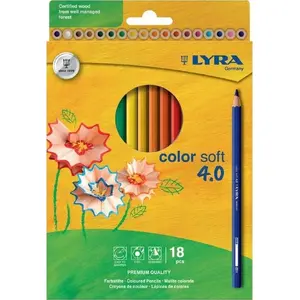 Krāsu zīmulu komplekts Lyra Ołówek Color Soft 4.0 — 18 krāsas, karājamā iepakojuma