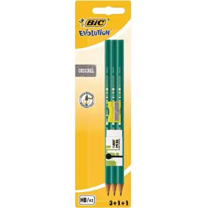 Zīmulis BIC Evolution 650 HB, sešstūra korpuss, zaļš, iepakojumā 3 gab.