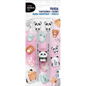 Derform HB zīmulis ar asināmo un pandu figūriņu, komplekts 2 gab. (PAOT3KA)
