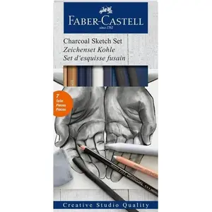 Zīmēšanas komplekts Faber-Castell Charcoal 7 gab. — ogles skicēšanai