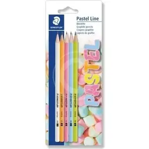 Zīmuļu komplekts Staedtler HB Pastel 5 gab. — HB grafīts, koka korpuss, pasteļtoņi
