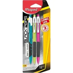 Mechanical Pencil Maped Blackpeps Long Life 0.5 mm HB, pack of 3