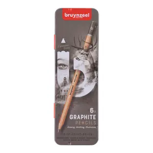 Grafīta zīmuļi BRUYNZEEL SAKURA daudzveidīgas cietības (Multi), koka, sešstūra, komplekts 6 gab.