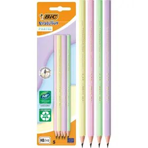 Zīmuļu komplekts BIC Ołówek Evolution Pastel — 5 gab., bez dzēšgaldeles