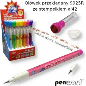 Mechanical pencil Penword model 9925R with retractable lead and built-in stamp, Penword AE444PSH