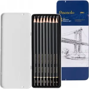 Sketching Pencils DELI Finenolo set of 8 – professional graphite pencils for drawing and sketching