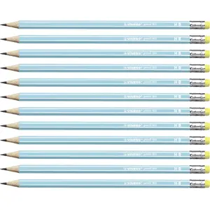 Koka zīmulis Stabilo 160 HB, sešstūra forma, grafīts 2.2 mm, komplekts 12 gab., zils