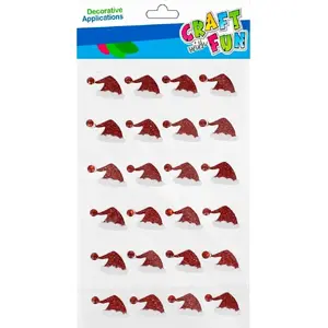 Craft with Fun decorative stickers — OZDOBA BN NAKLEJKI CZAPECZKI 24 pieces (CFBN733)