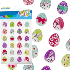 Craft with Fun Puffy Paint Stickers — Easter Egg Puffy Paints, 24 pcs (CFSW32)