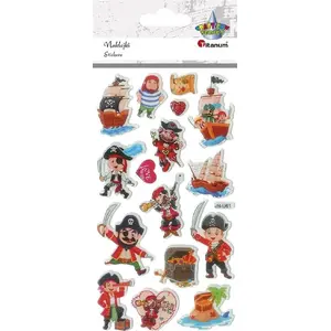 Titanum raised stickers pirates mix 16 pcs – decorative embossed stickers set