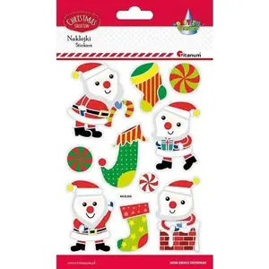 TEKA decorative 3D stickers Santa and stocking set, 10 pieces, assorted designs