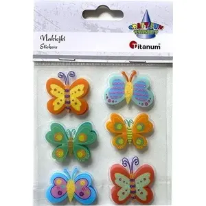 3D Foil Stickers Titanum 3D Butterfly Mix 6 pcs — decorative nail art decals