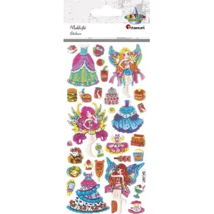 Decorative embossed stickers Titanum — fairy and costume mix, 31 pieces