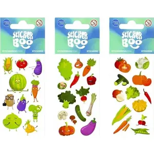 Stickers Sticker BOO — 'Warzywa i owoce' mix, assorted vegetable and fruit designs, adhesive decals
