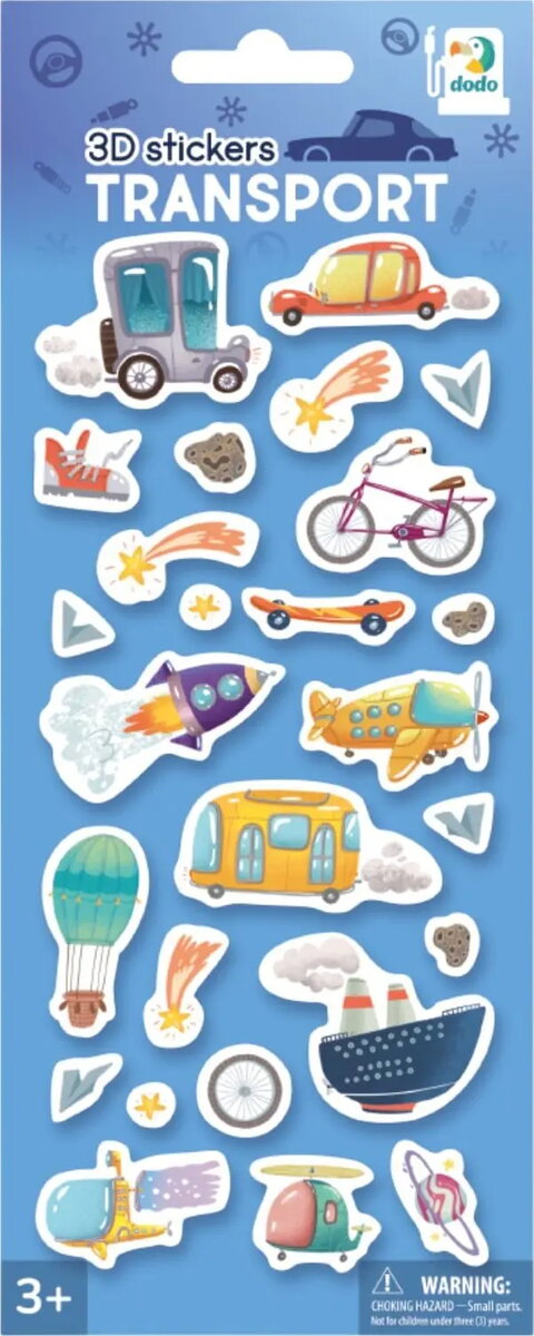 Color Dodo Sticker Dodo 3D Transport stickers — children's sticker set | AiO.lv