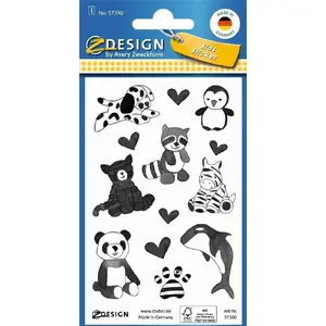 Stickers MD Creative — Brokatowe naklejki, black-and-white animal designs