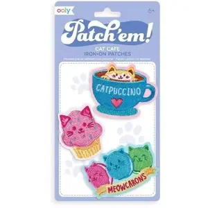 Iron-on Patch Set Kolorowe Baloniki 'Em' – Kocia Kawiarnia, decorative fabric appliqués, MPN 370148