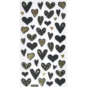 Decorative heart stickers Arpex Naklejki serduszka glamour — sheet of adhesive hearts for crafts and decoration