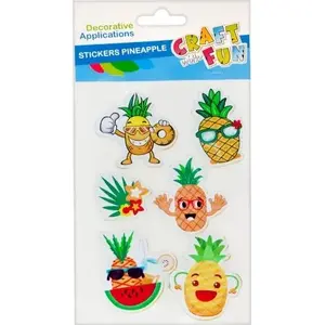 Craft with Fun EVA Pineapple Stickers, 6 pieces — decorative foam stickers for crafts