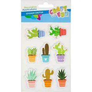 Craft with Fun Naklejki wypukłe kaktusy — Craft with Fun 322997, embossed cactus stickers