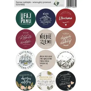 Sticker set Szaron - 'Faith Moves Mountains' decorative stickers, sheet of assorted designs