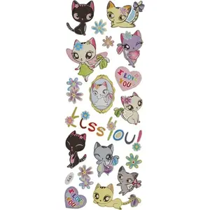 Titanum soft 3D adhesive stickers 20 pcs – cats, hearts, flowers