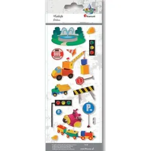 Soft 3D Stickers Titanum — Construction Vehicles Set, 16 Pieces