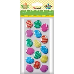 Soft 3D Egg-Shaped Stickers Titanum mix 20×25 mm, 32 pcs